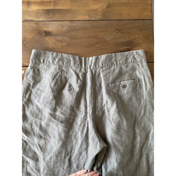 Wilfred Aritzia Cuffed Drawstring Green Linen Blend Casual Pants Vacation 8 - Picture 6 of 11